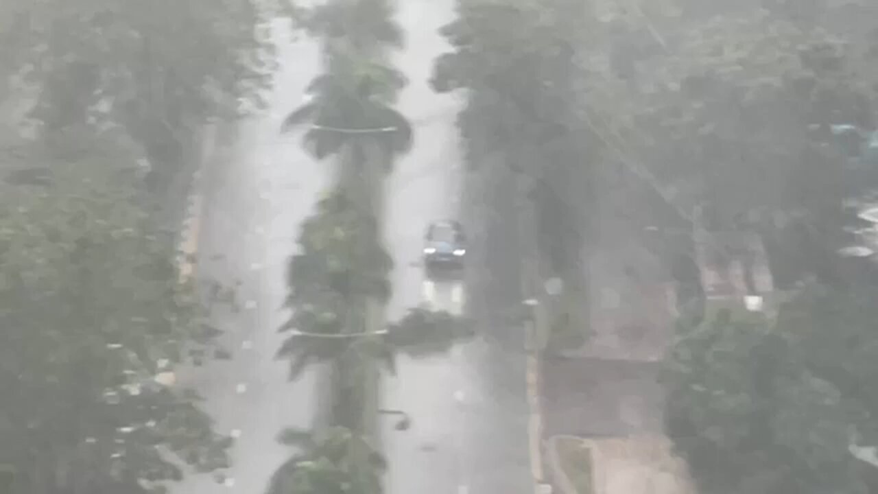 Strong wind and rain in Hong Kong as Tropical Storm Tapah passes nearby