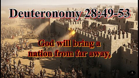 Deuteronomy 28:49-53, The enemy will besiege Israel's cities,