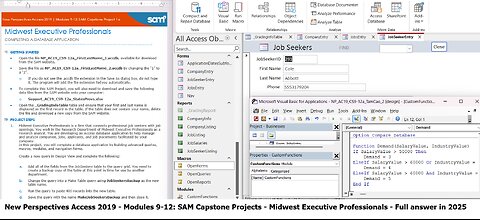 New Perspectives Access 2019 Modules 9-12: SAM Capstone Project 1a Midwest Executive Professionals