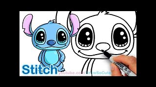 How to Draw Disney Stitch Cute and Easy Step by step