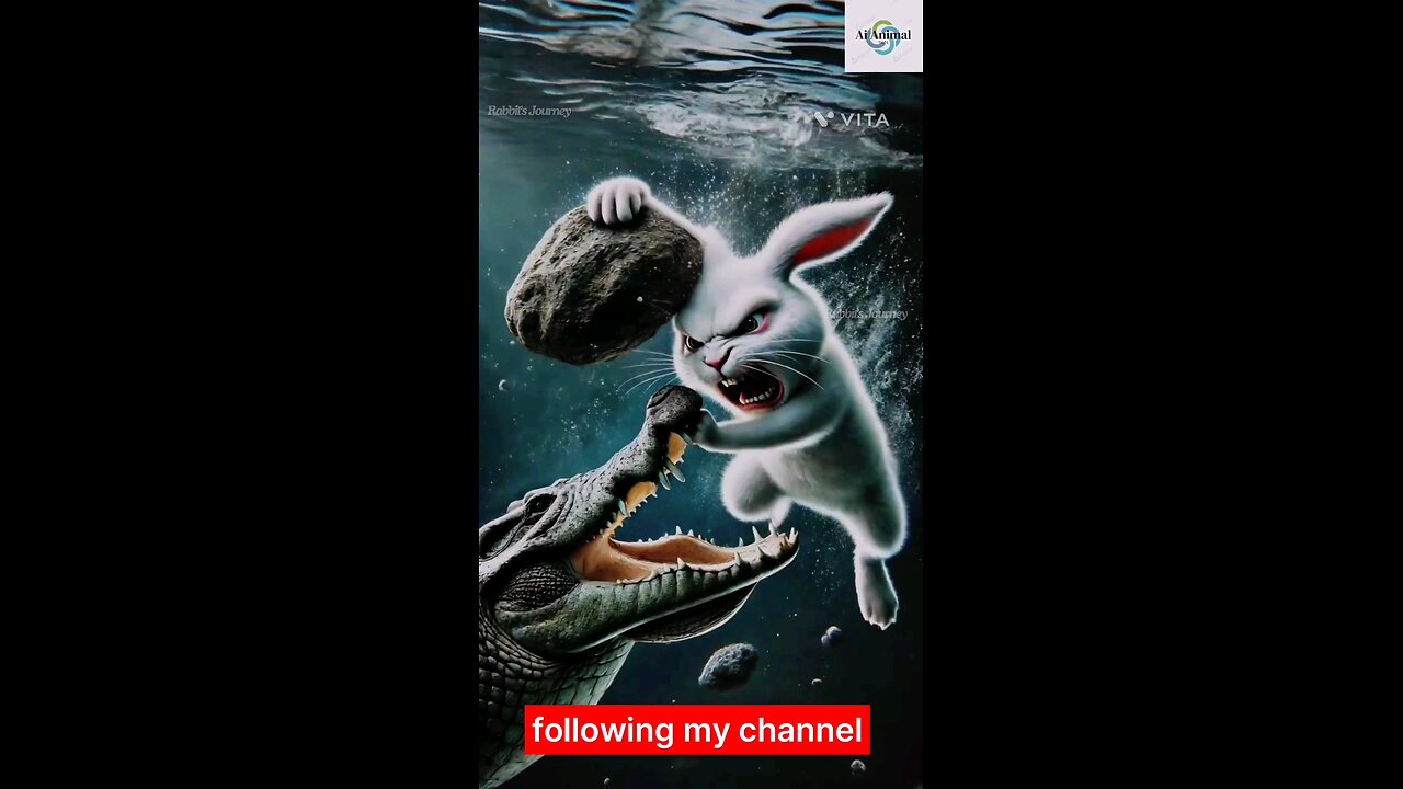 The rabbit must survive from the fierce crocodile.