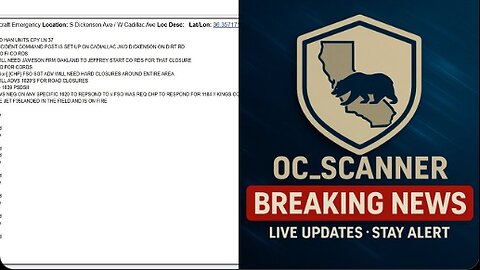REPORTS FROM CHP THAT AN F-35 JET HAS CRASHED 🛩💥 NEAR NAS LEMOORE AND IS ENGULFED IN FLAMES