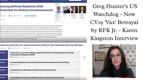 Greg Hunter's US Watchdog - New CV19 'Vax' Betrayal by RFK Jr. - Karen Kingston Interview