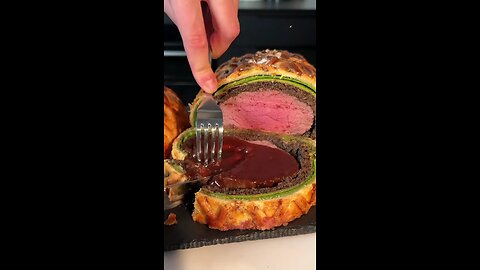 Sashimi + Minced Pork Cheese Tower + Beef Wellington Making food