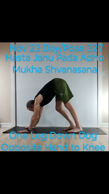 One Leg Down Dog Opposite Hand to Knee / Hasta Janu Pada Adho Mukha Shvanasana