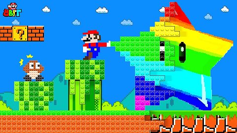 Super Mario Bros. but Mario touches Anything and it changes into LEGO-...