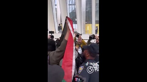 Palestine protesters push passed NYPD to enter a building and take it over…