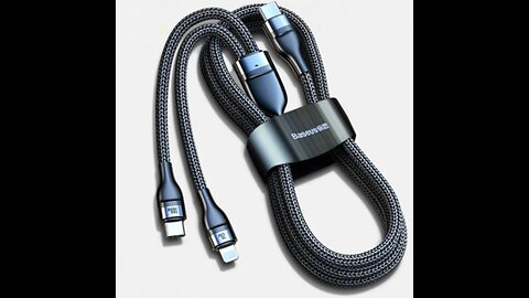 2-in-1 Fast-charging Charging Cable, Type-C to Lightning & Type-C, Support 100W Power Output (1.2m)