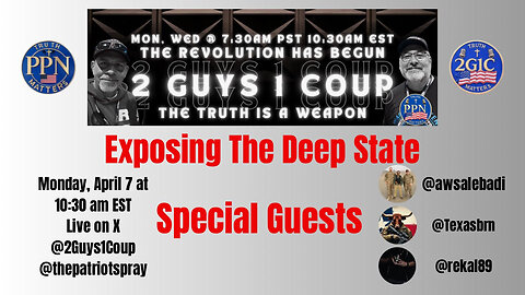 2G1C (E82) Unmasking the Deep State: Voices from X with Texas Patriot, Al Ebadi & Encrypted Lense