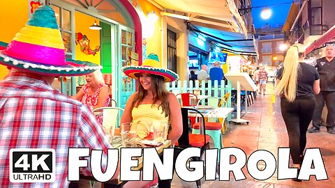 Restaurants street in Fuengirola Spain
