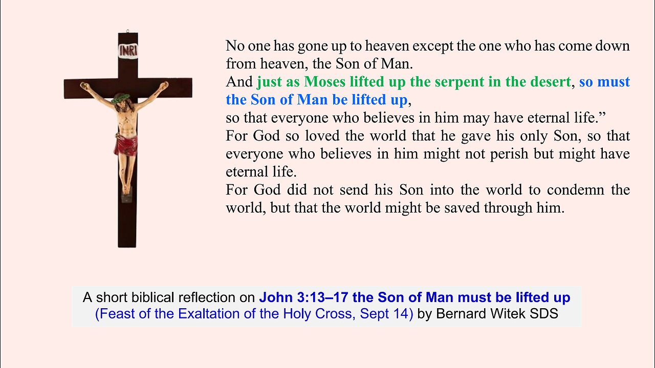 John 3:13–17 the Son of Man must be lifted up