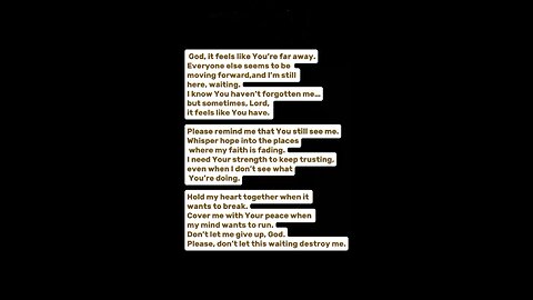 DON'T GIVE UP ON ME GOD