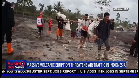 MASSIVE VOLCANIC ERUPTION THREATENS AIR TRAFFIC IN INDONESIA
