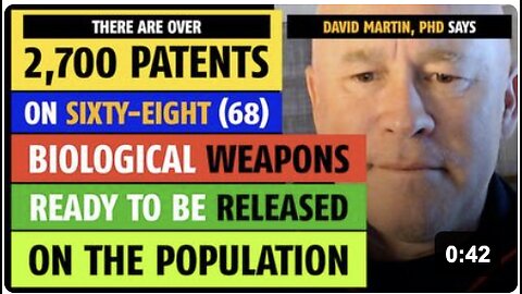 There are 2700 patents on 68 biological weapons ready to be released on the population, David Martin