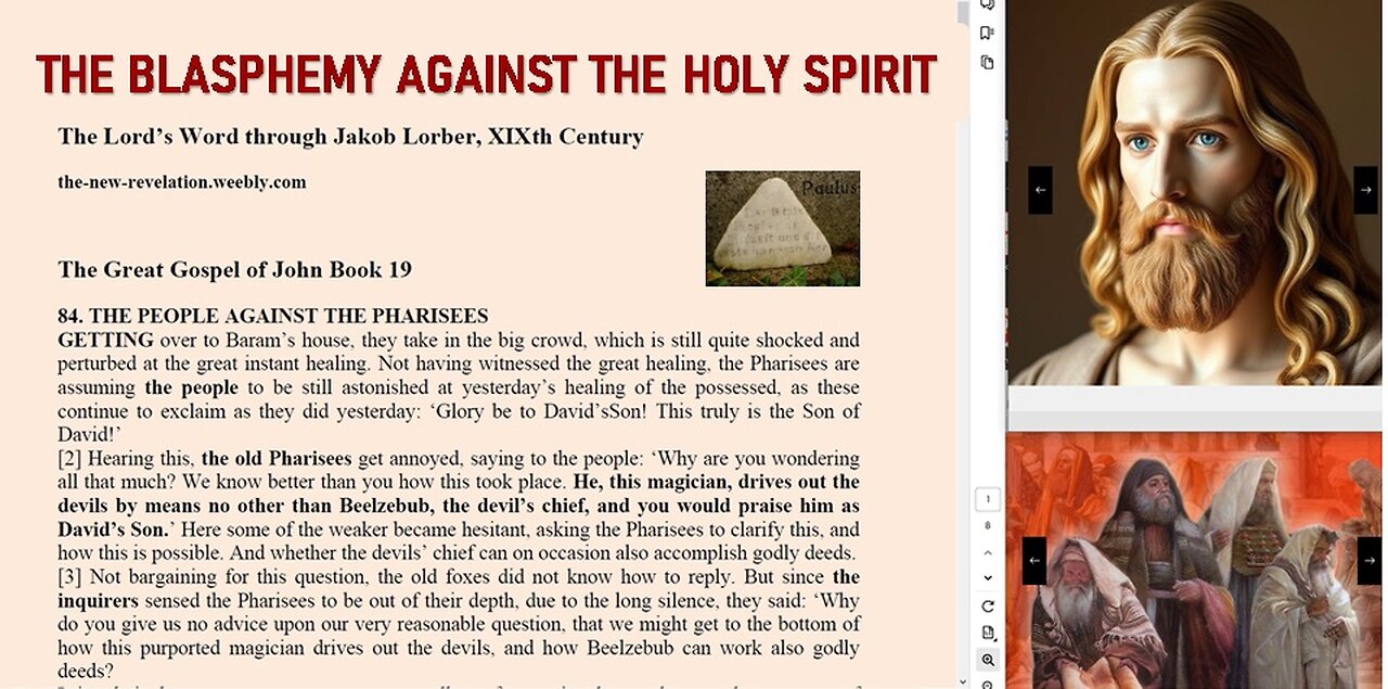 THE BLASPHEMY AGAINST THE HOLY SPIRIT explained in THE GREAT GOSPEL OF JOHN