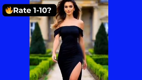 🔥 Rate Her Body in This Navy Off-the-Shoulder Dress 1-10? 😍 Supermodel 4K