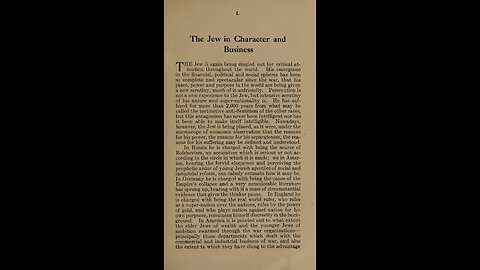 The International Jew - Chapter 1 - The Jew in Character and Business