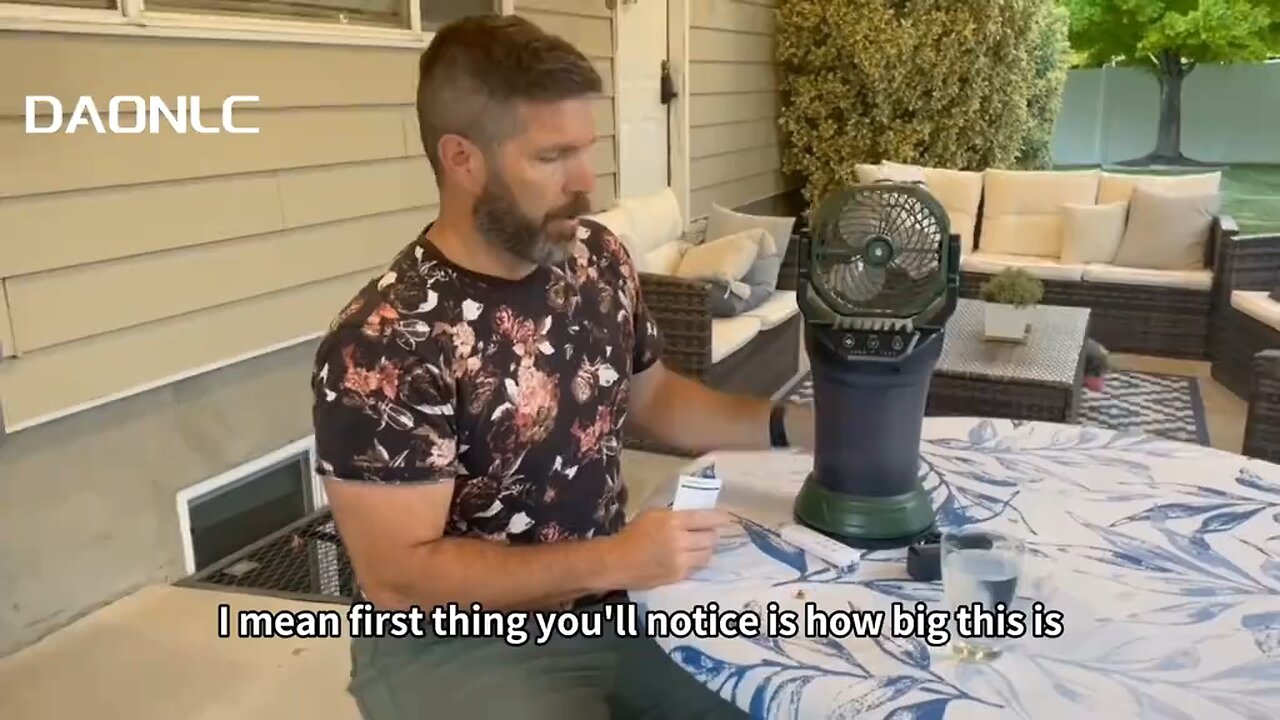 portable misting fan with remote