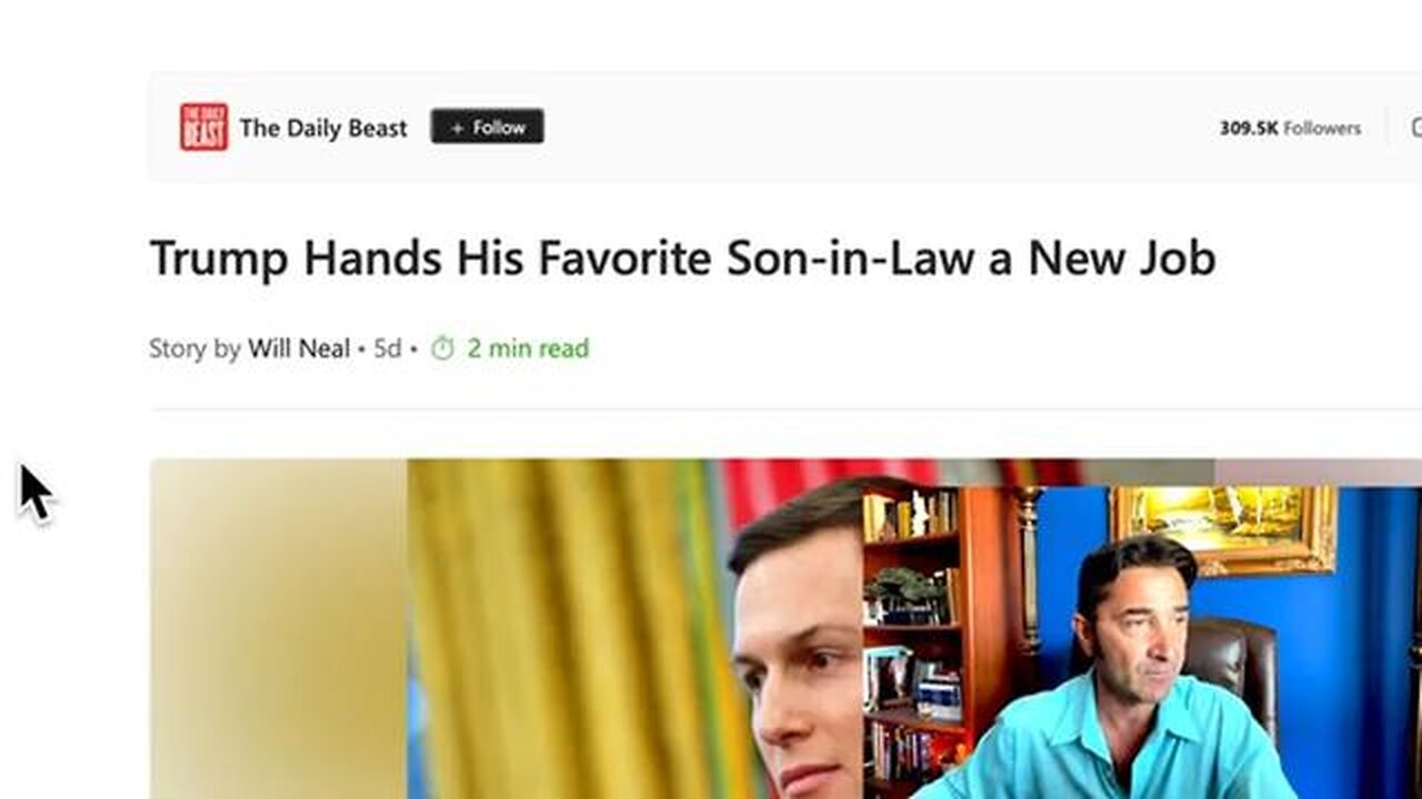 Trump hands his son-in-law a New Job