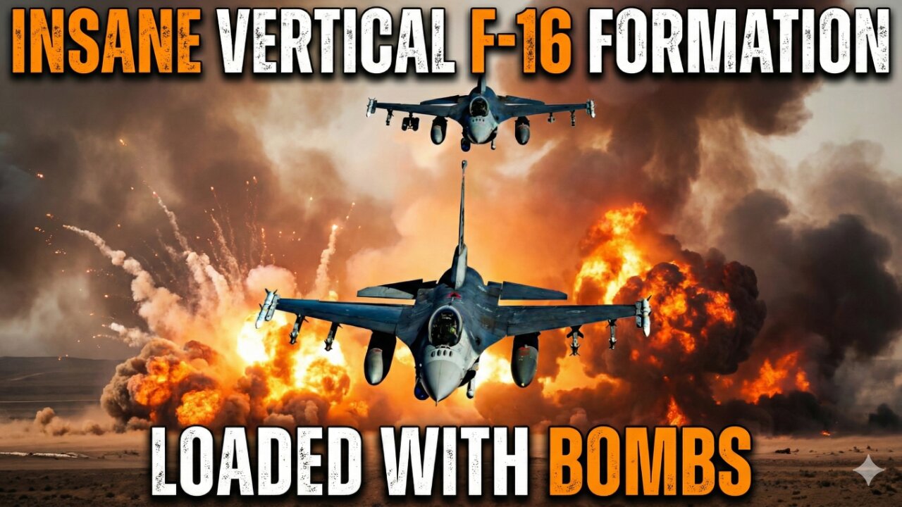 INSANE Vertical F-16 Formation 😱🔥💣 Loaded with BOMBS Over the Desert 🌵⚡