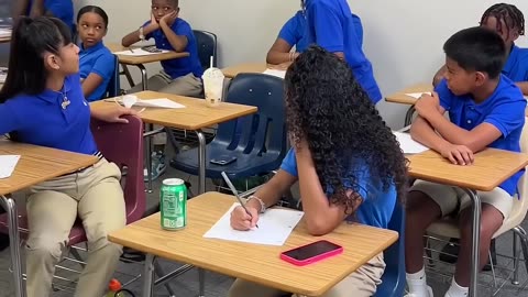 Teacher makes sleepy kids warm up on first day of school #shorts
