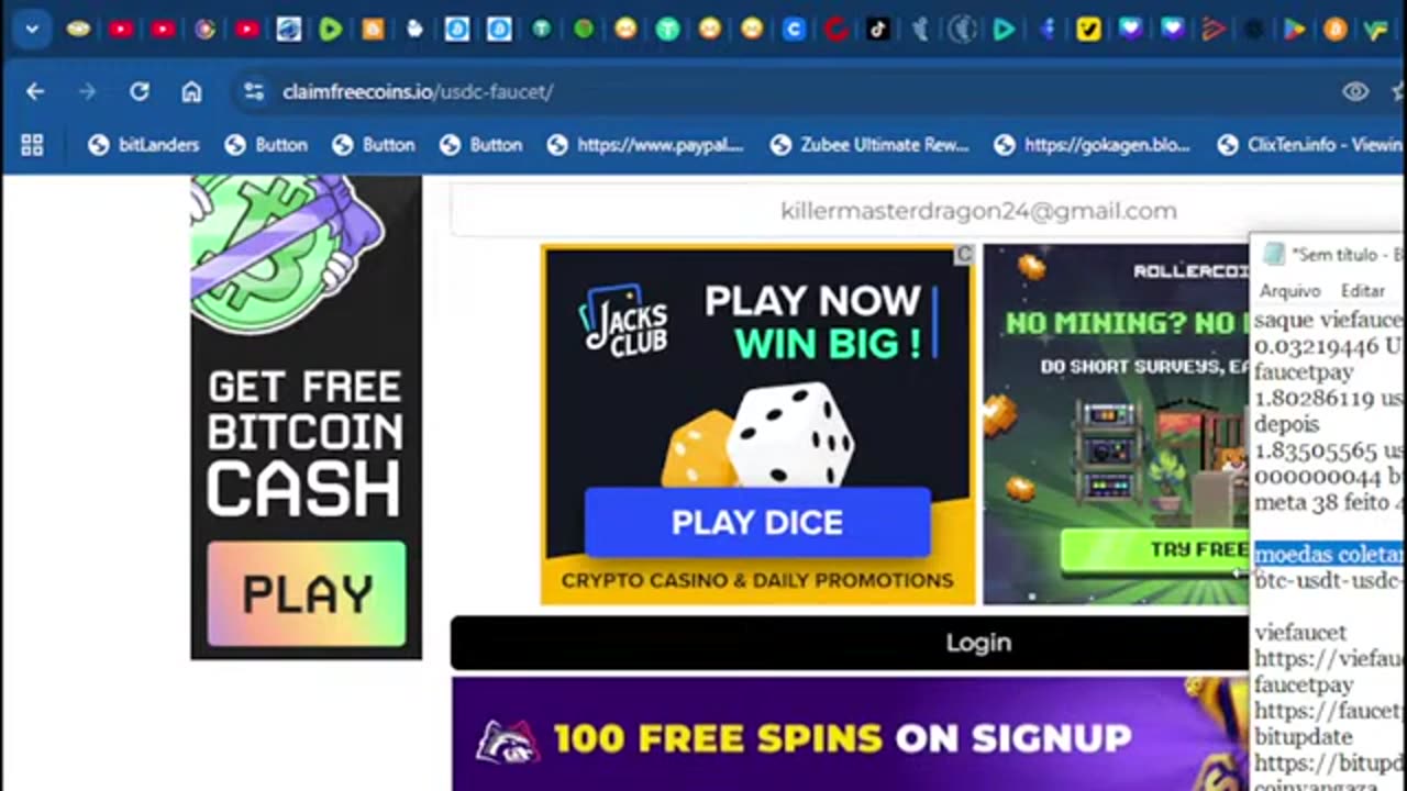 ganhando cos na COS TV E FAUCET 5 organizando as faucet.mp4