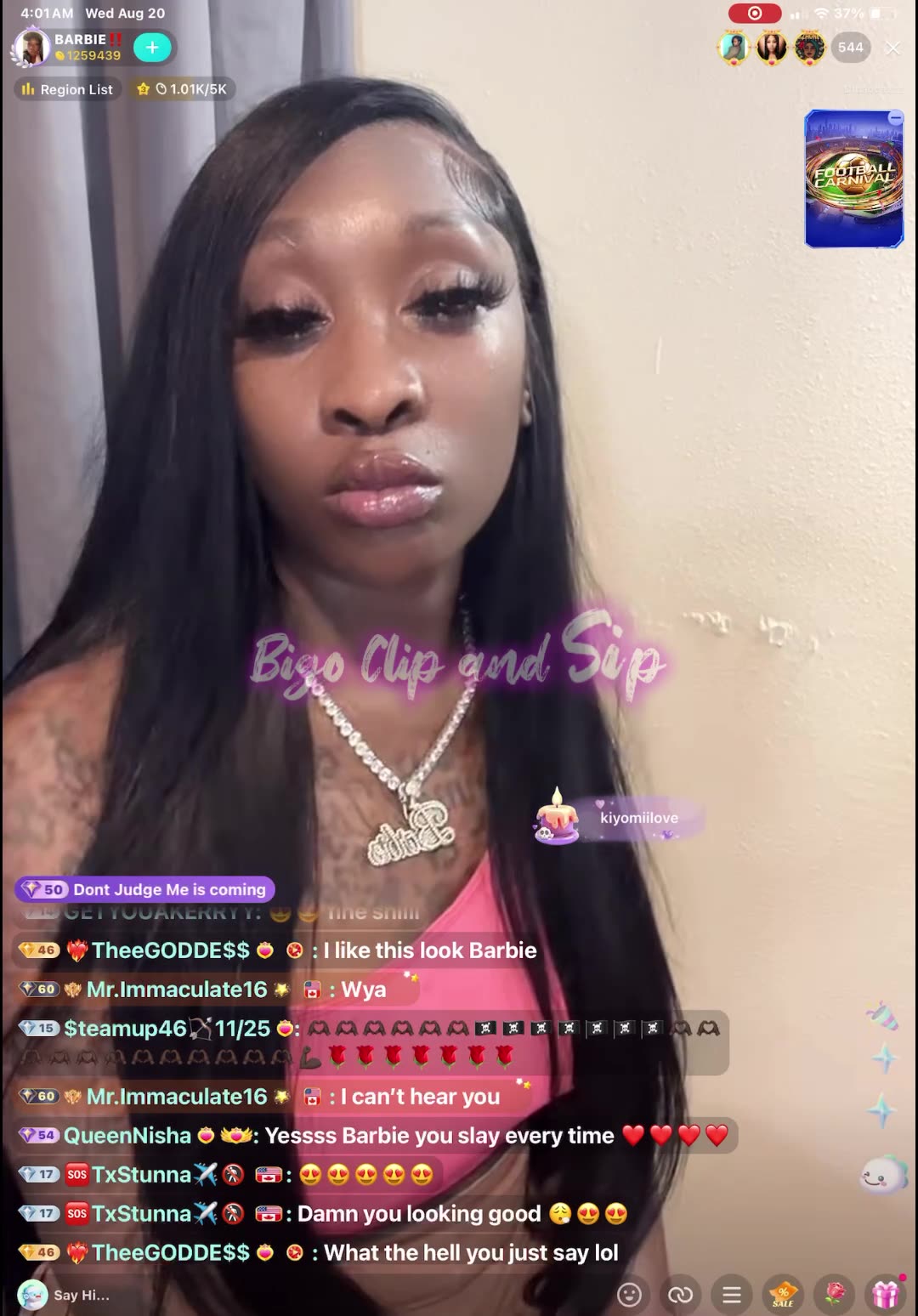 Barbie goes live n is twitching really bad n ends the live 8/20/25 #bigoclipandsip