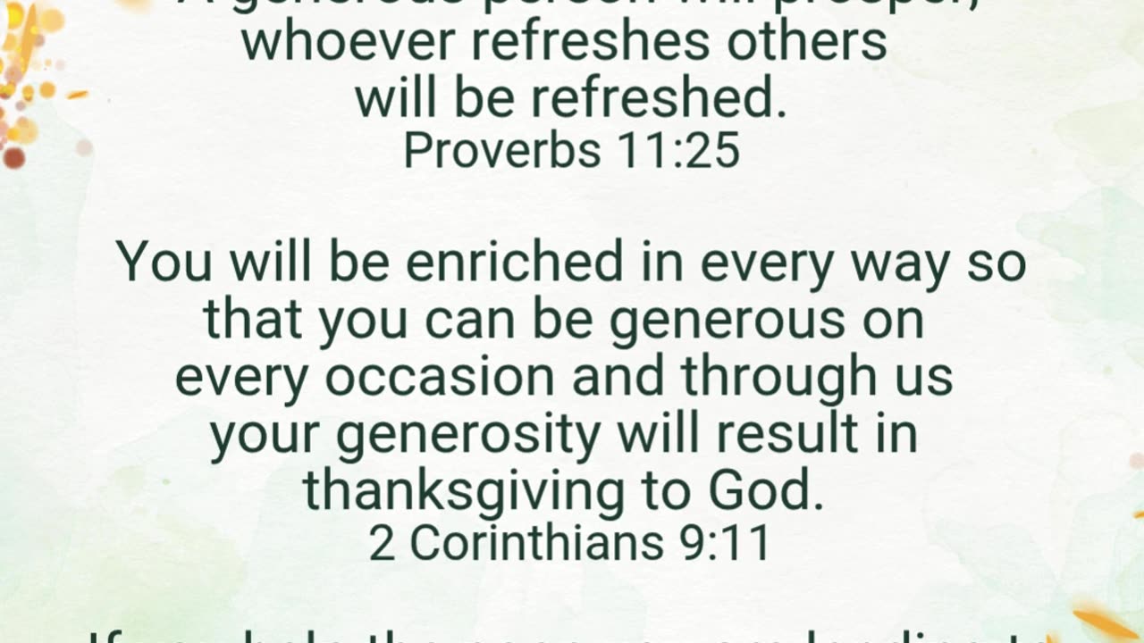 God loves generous givers