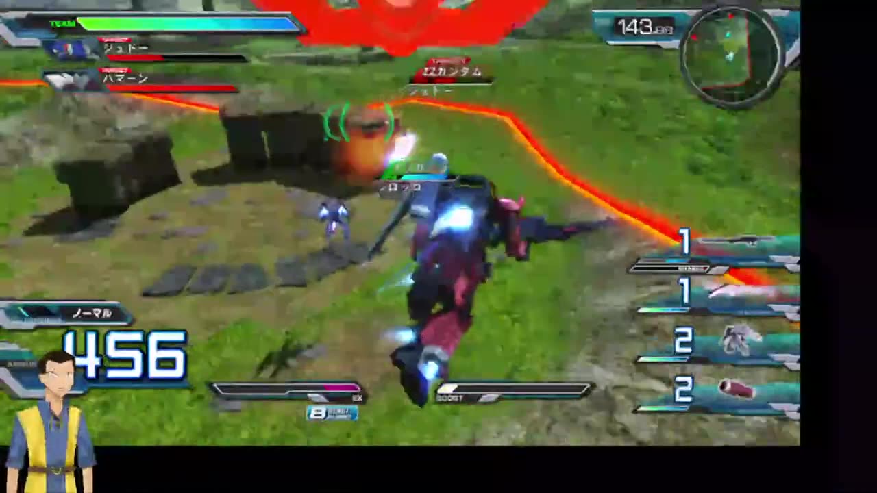 Gundam EX Vs (RPCS3) Lunamaria B-Day run on Zaku Warrior!