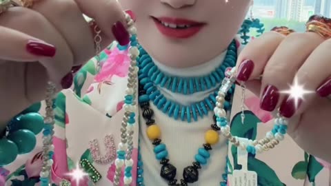 250610-3 Turquoise & Pearl Set: Deep-Sea Fantasia on Neck and Wrist
