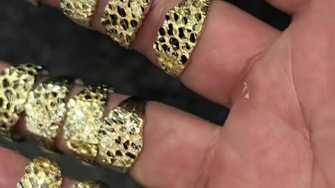 Real 10K Gold Small Nugget Rings
