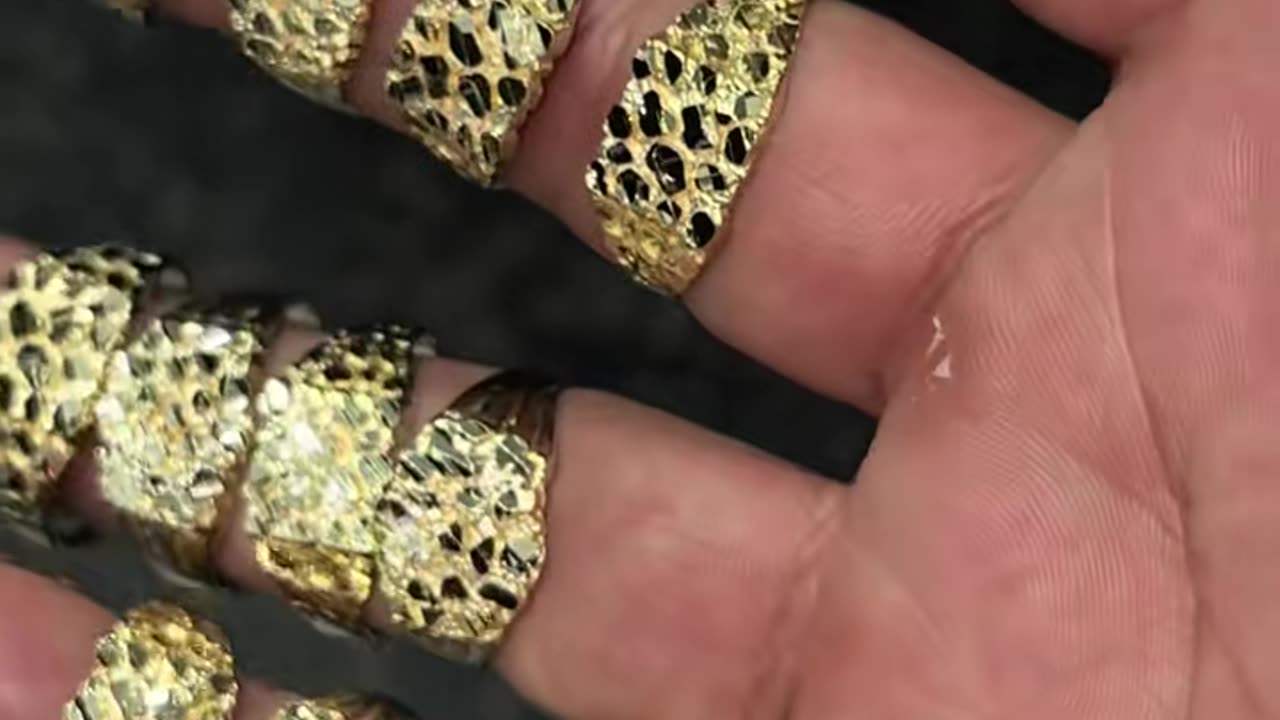 Real 10K Gold Small Nugget Rings