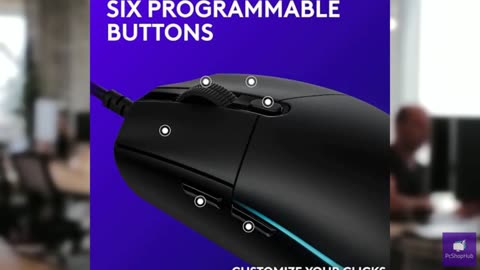Logitech G203 Wired Gaming Mouse, 8,000 DPI, Rainbow Optical Effect LIGHTSYNC RG