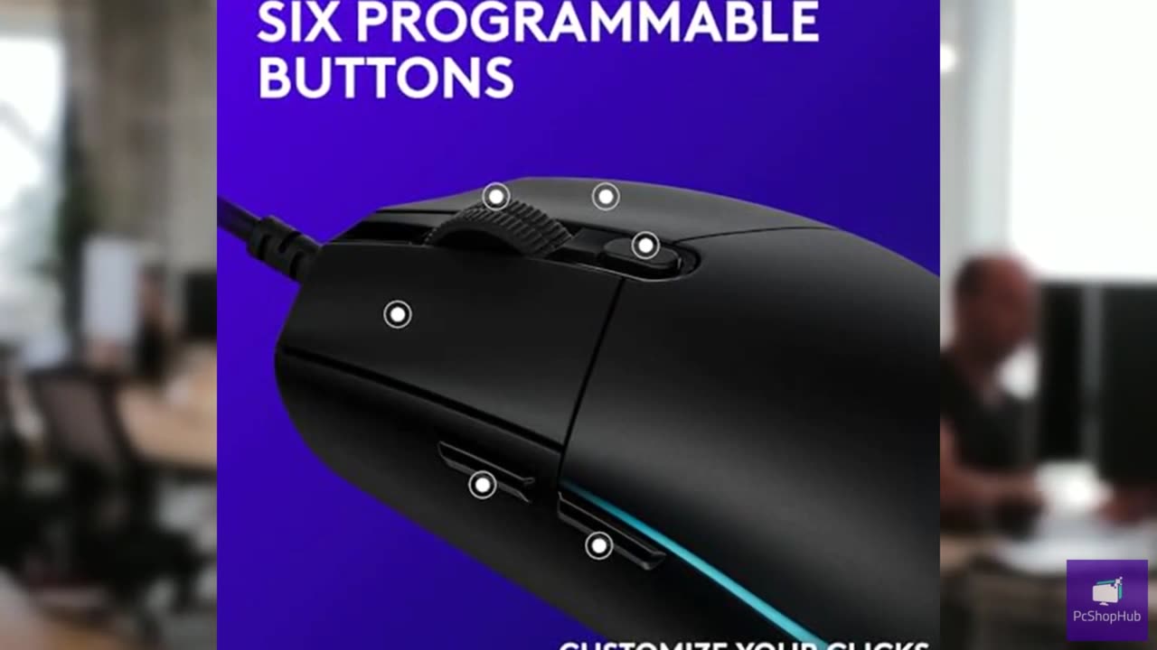 Logitech G203 Wired Gaming Mouse, 8,000 DPI, Rainbow Optical Effect LIGHTSYNC RG