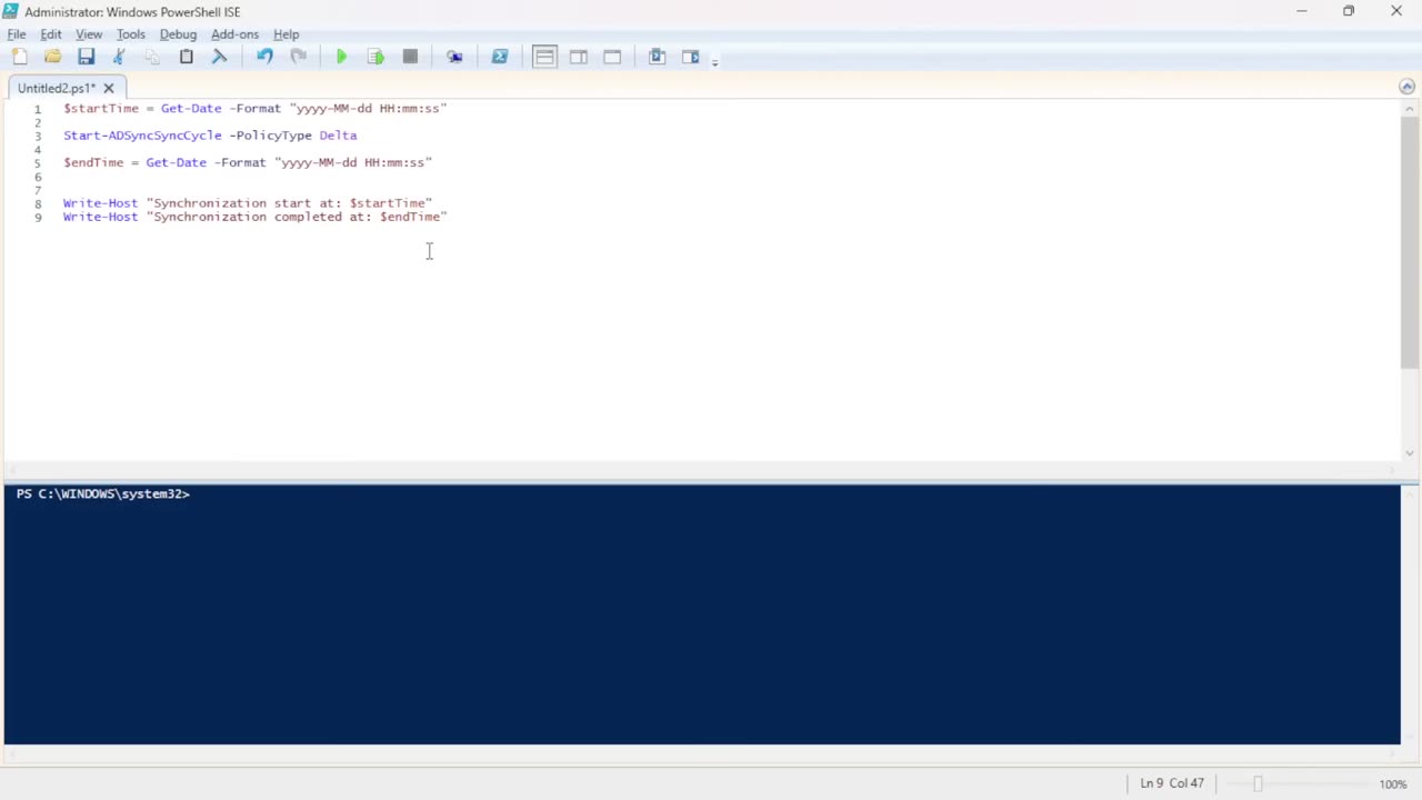 Tracking Delta Synchronization Start and End Times in PowerShell