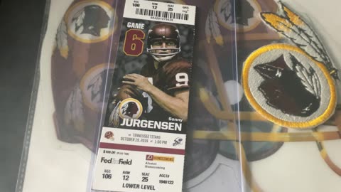WASHINGTON FOOTBALL GAMEDAY TICKET NFL , SONNY JURGENSEN TRIBUTE