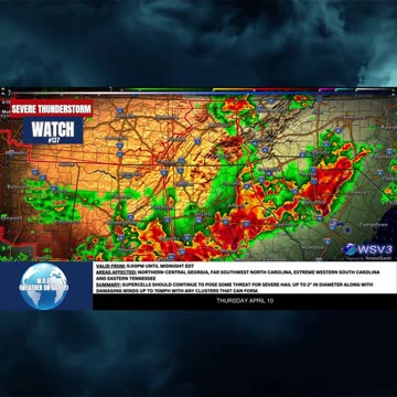 ⚡ Severe Storm Watch #137: GA, NC, SC, TN Threat! 4/10/25 #shorts #weatherupdate