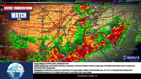 ⚡ Severe Storm Watch #137: GA, NC, SC, TN Threat! 4/10/25 #shorts #weatherupdate