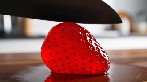 🍓 Cutting Jelly Glass Berries – ASMR