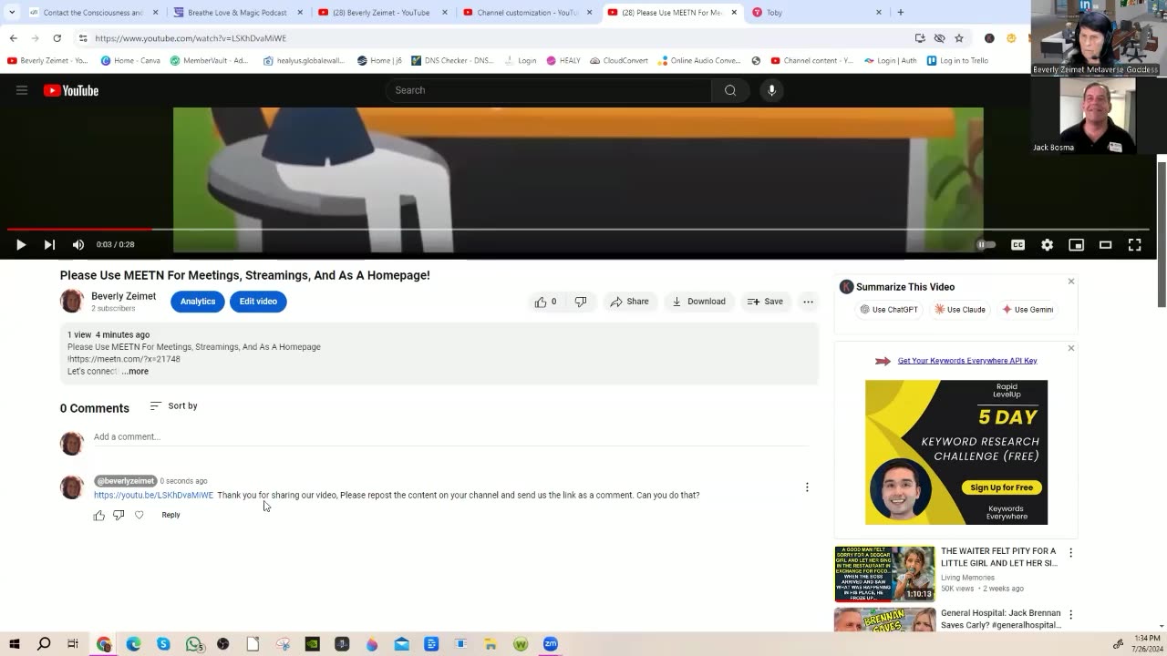 Jack's YouTube Channel Training