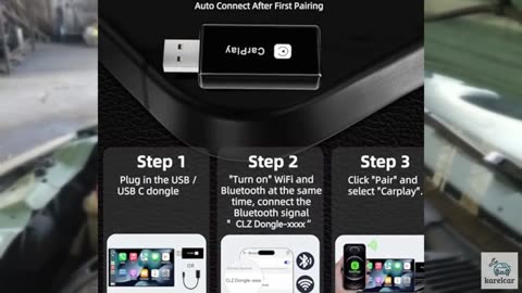 Wireless CarPlay Adapter, Converts Wired to Carplay Wireless Adapter for iPhone