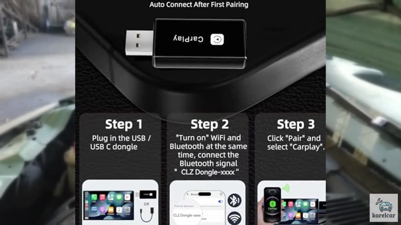 Wireless CarPlay Adapter, Converts Wired to Carplay Wireless Adapter for iPhone
