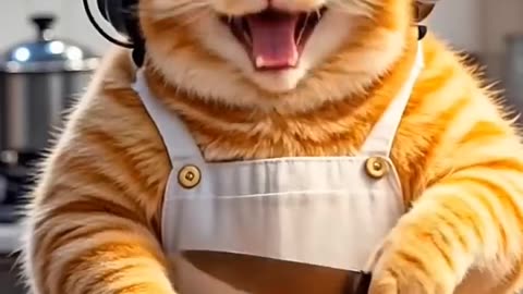 Cat and chicken funny video