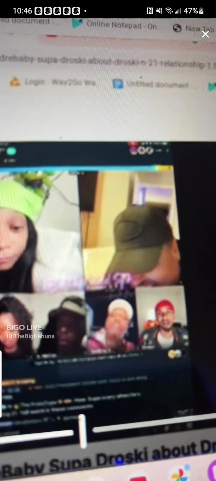 BIG KAHUNA SAYS DREBABY LEAKED HIS OWN ADDY FROM A FUFU