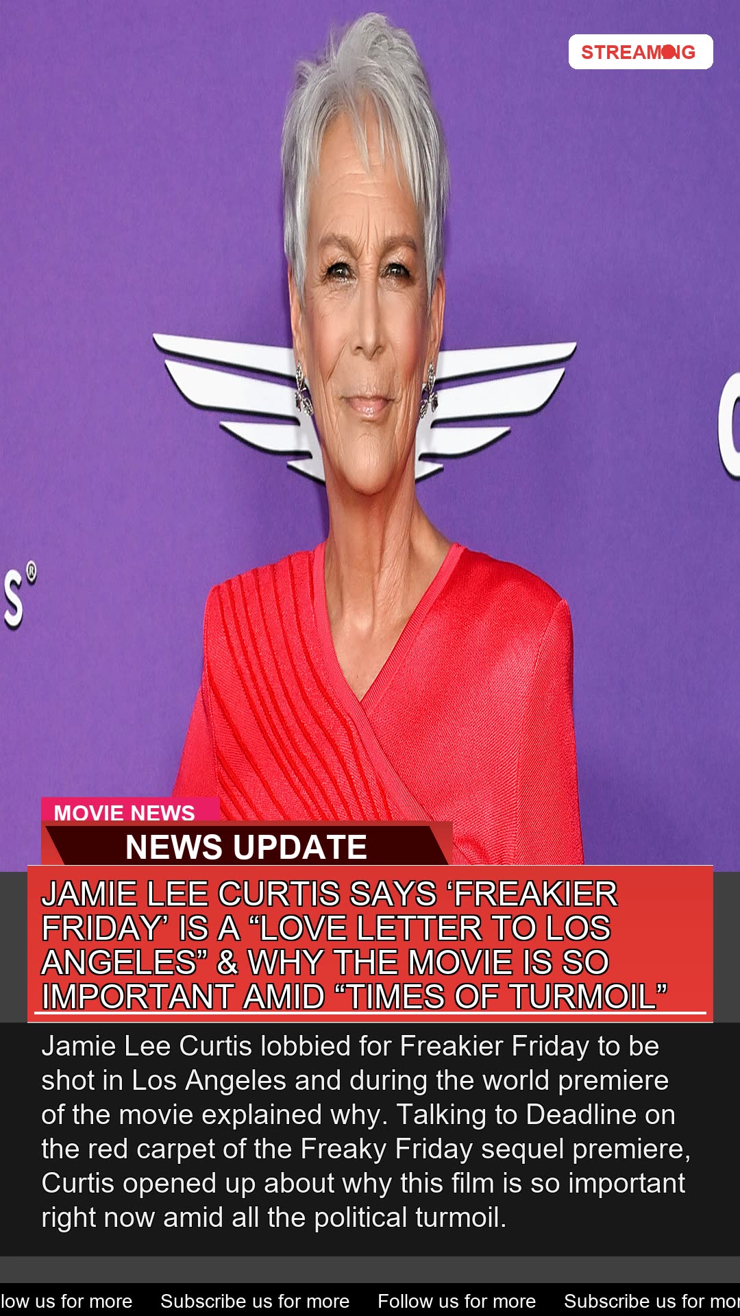 Jamie Lee Curtis Says Freakier Friday is a Love