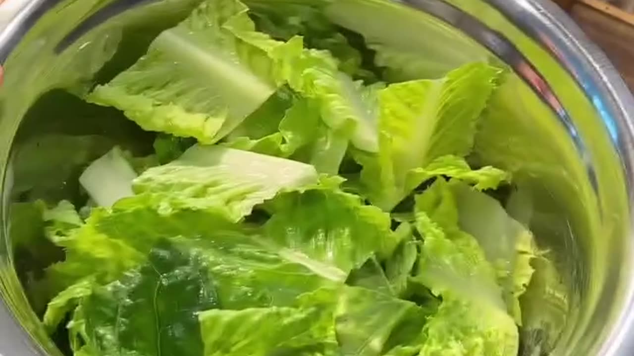 Healthy food, salad with shrimp and dice cut toast