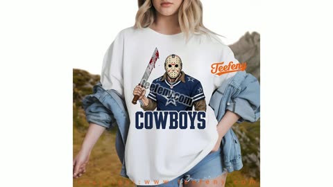 Dallas Cowboys Jason Voorhees Machete Horror Football Shirt Teen