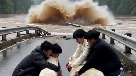 Hero Dogs Stop Bus Before Bridge Collapse!