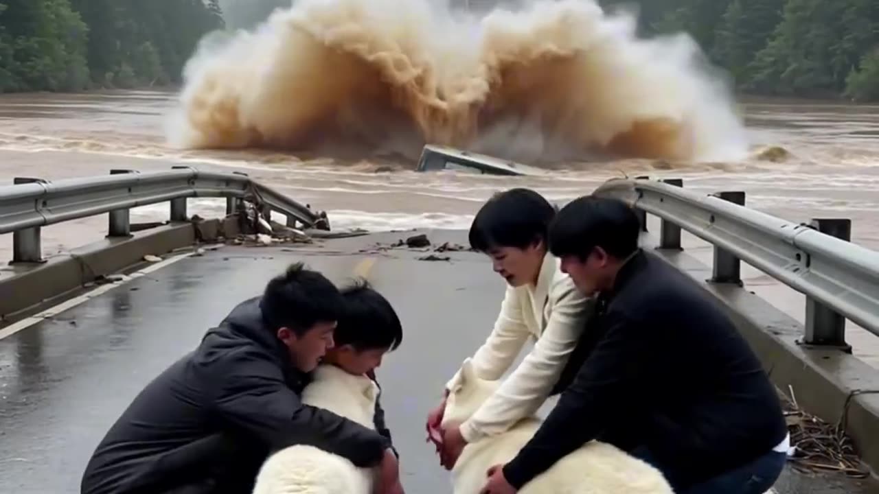 Hero Dogs Stop Bus Before Bridge Collapse!