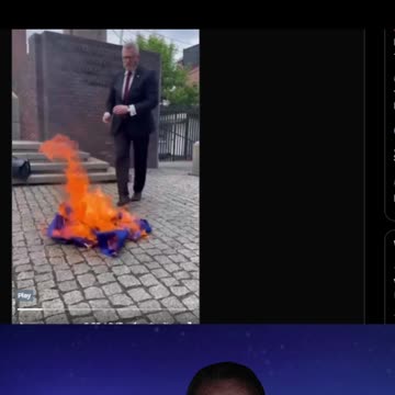 Polish presidential candidate Grzegorz Braun wiped his feet on the EU flag and burned it